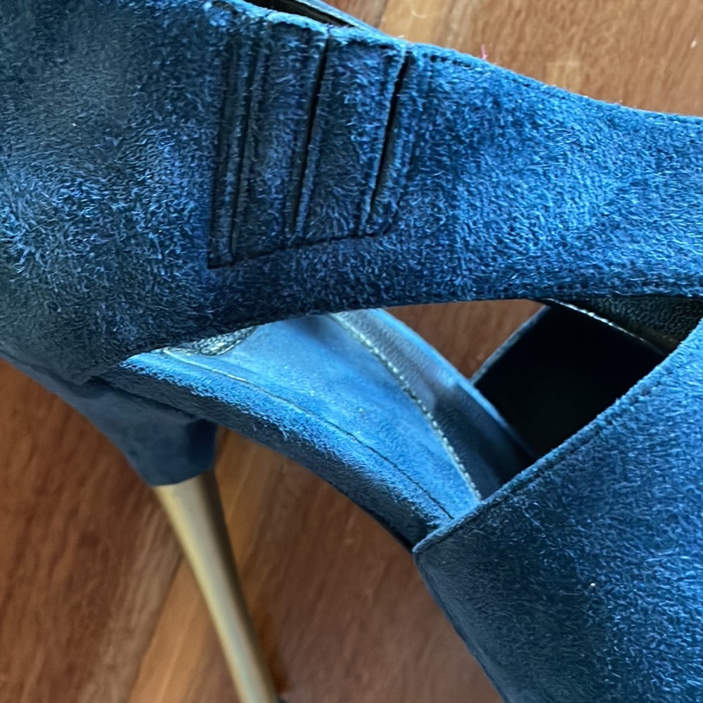 DVF Blue suede stiletto. 7 M. Made in Italy. - Picture 5 of 11